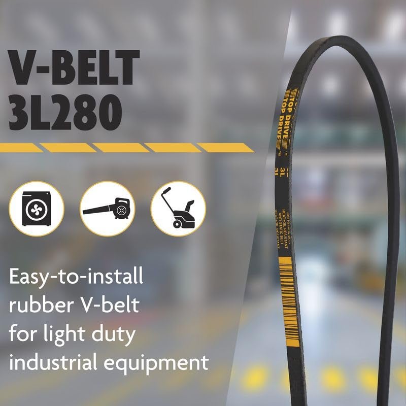 TOP DRIVE 3L280, 3L, FHP Wrapped V-Belt, Rubber, 3/8" x 28" Outside Circumference - Image 2